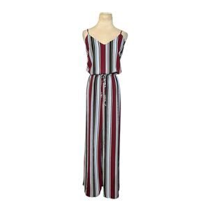 Ambiance blue white wine stripes sleeveless jumpsuit size 1X